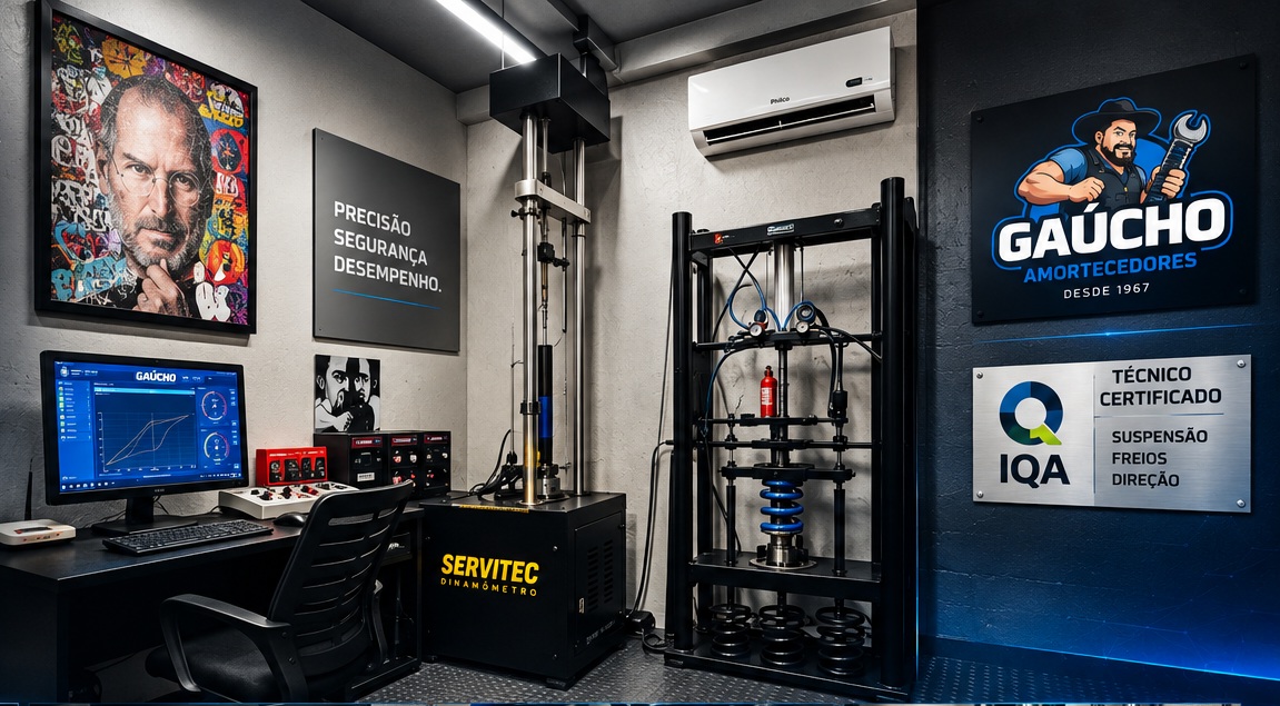 Laboratório e equipamentos da Gaúcho Amortecedores